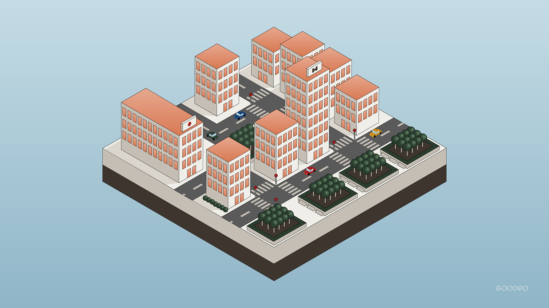 Ville isométrique Illustration - Projet personnel